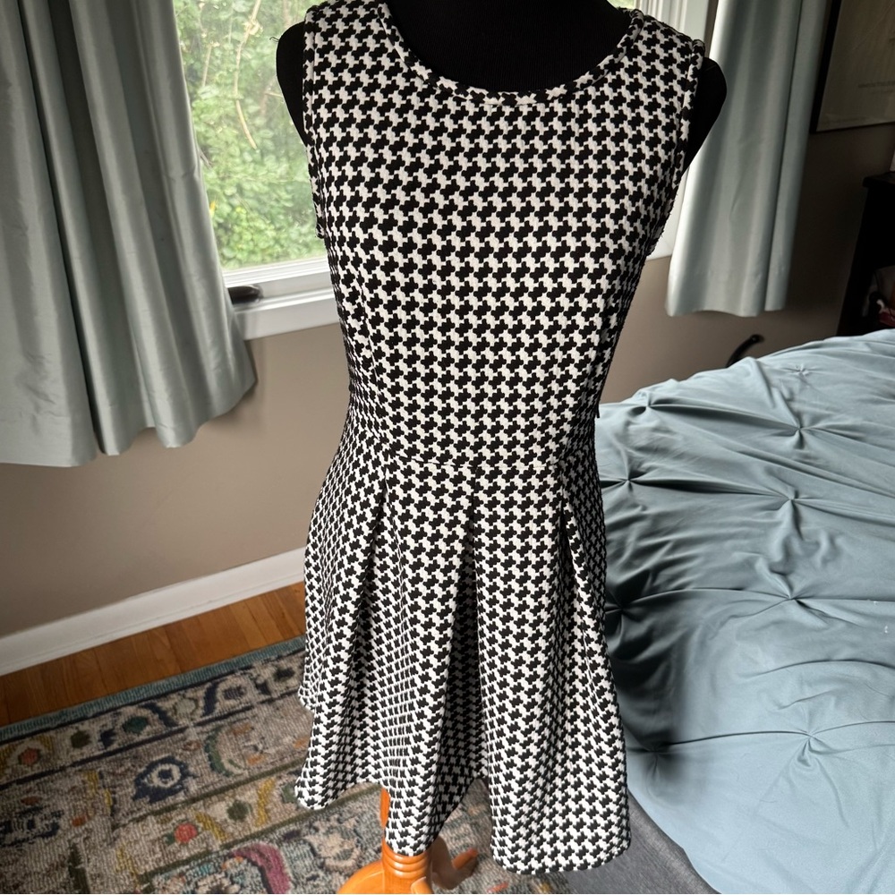 Calvin Klein Houndstooth Fit & Flare Dress